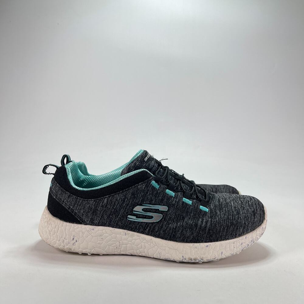 Skechers Burst Lite-Weight Black Turquoise Walking Shoes 12431 Women's Size 7.5